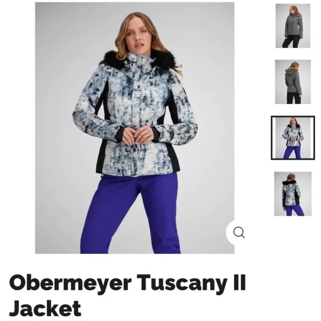 Obermeyer Women's Tuscany Ii Nwt, White, Black, Blue, And Grey